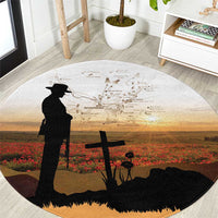 Australia And New Zealand ANZAC Day Round Carpet Battle Of Beersheba LT05 Beige - Polynesian Pride