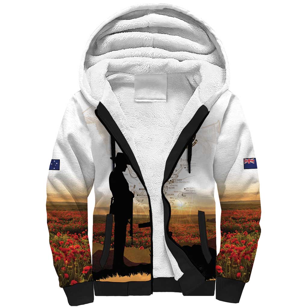 Australia And New Zealand ANZAC Day Sherpa Hoodie Battle Of Beersheba