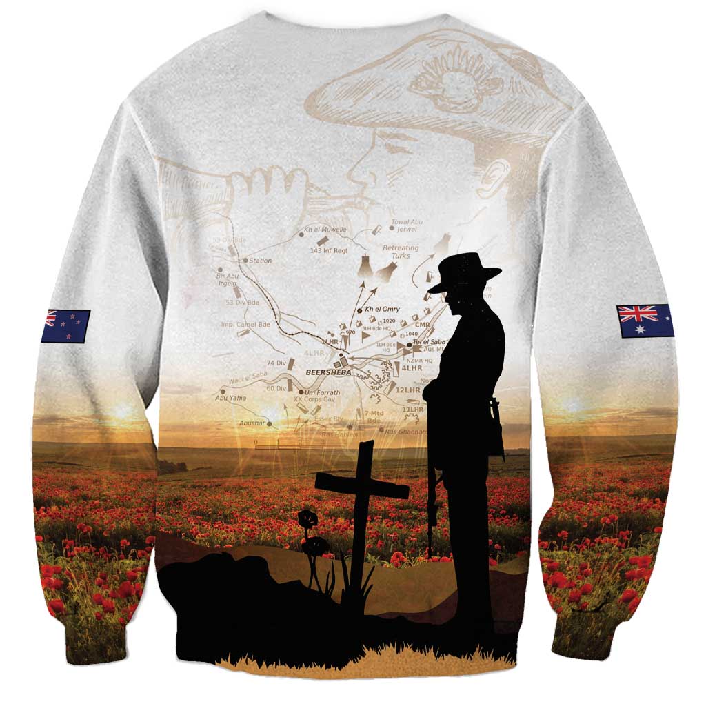 Australia And New Zealand ANZAC Day Sweatshirt Battle Of Beersheba LT05 - Polynesian Pride