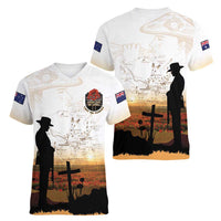 Australia And New Zealand ANZAC Day Women V-Neck T-Shirt Battle Of Beersheba LT05 - Polynesian Pride