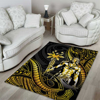 Filipinos Lapu Lapu Hero Area Rug Gold Polynesian Tribal Tattoo