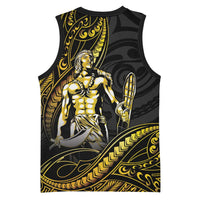 Filipinos Lapu Lapu Hero Basketball Jersey Gold Polynesian Tribal Tattoo LT05 - Polynesian Pride