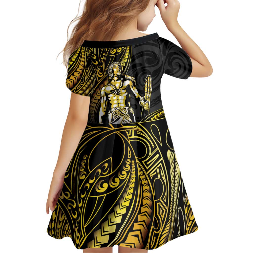 Filipinos Lapu Lapu Hero Family Matching Puletasi and Hawaiian Shirt Gold Polynesian Tribal Tattoo LT05 - Polynesian Pride