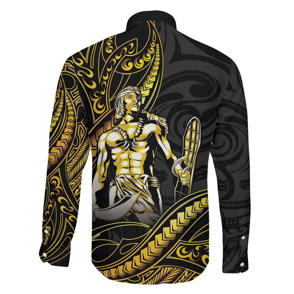 Filipinos Lapu Lapu Hero Family Matching Tank Maxi Dress and Hawaiian Shirt Gold Polynesian Tribal Tattoo LT05 - Polynesian Pride