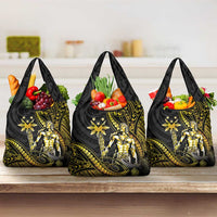 Filipinos Lapu Lapu Hero Grocery Bag Gold Polynesian Tribal Tattoo