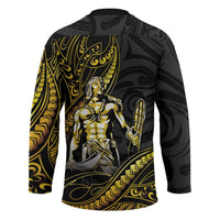 Filipinos Lapu Lapu Hero Hockey Jersey Gold Polynesian Tribal Tattoo