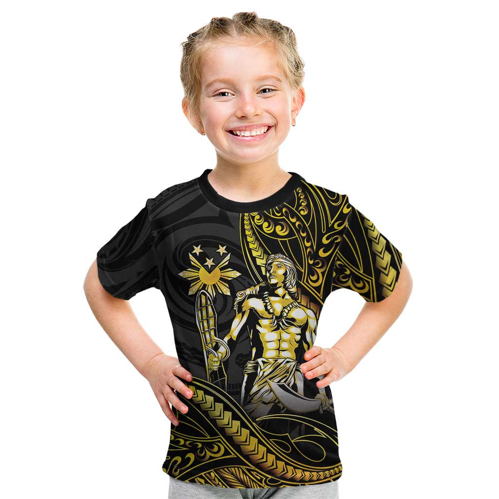 Filipinos Lapu Lapu Hero Kid T Shirt Gold Polynesian Tribal Tattoo LT05 Gold - Polynesian Pride