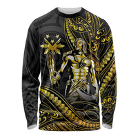 Filipinos Lapu Lapu Hero Long Sleeve Shirt Gold Polynesian Tribal Tattoo LT05 Unisex Gold - Polynesian Pride
