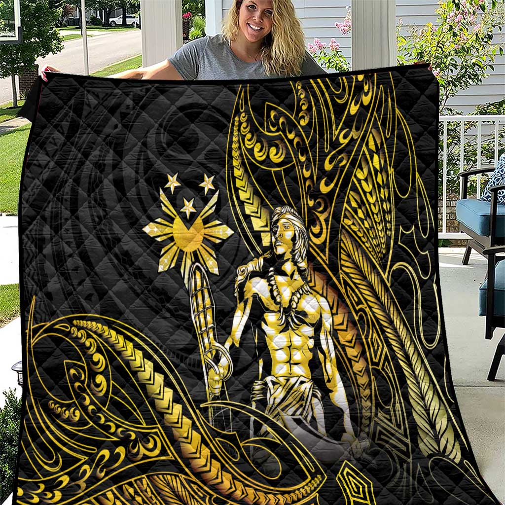 Filipinos Lapu Lapu Hero Quilt Gold Polynesian Tribal Tattoo LT05 Gold - Polynesian Pride