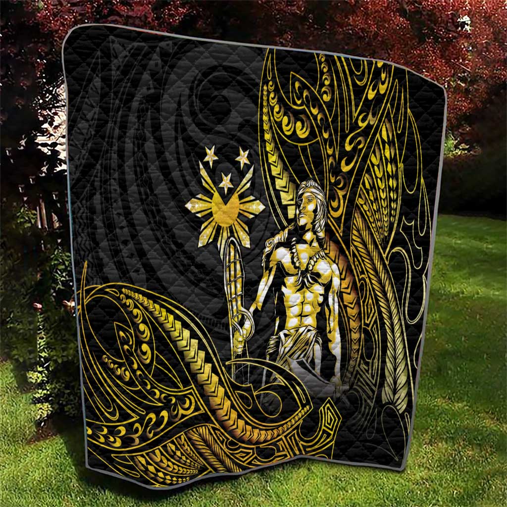 Filipinos Lapu Lapu Hero Quilt Gold Polynesian Tribal Tattoo LT05 - Polynesian Pride