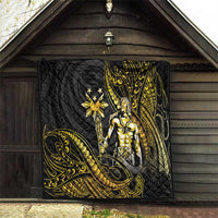 Filipinos Lapu Lapu Hero Quilt Gold Polynesian Tribal Tattoo LT05 - Polynesian Pride