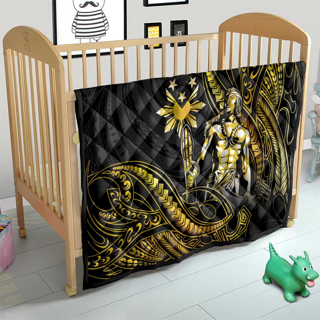 Filipinos Lapu Lapu Hero Quilt Gold Polynesian Tribal Tattoo LT05 - Polynesian Pride