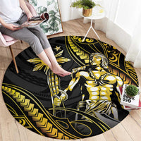 Filipinos Lapu Lapu Hero Round Carpet Gold Polynesian Tribal Tattoo