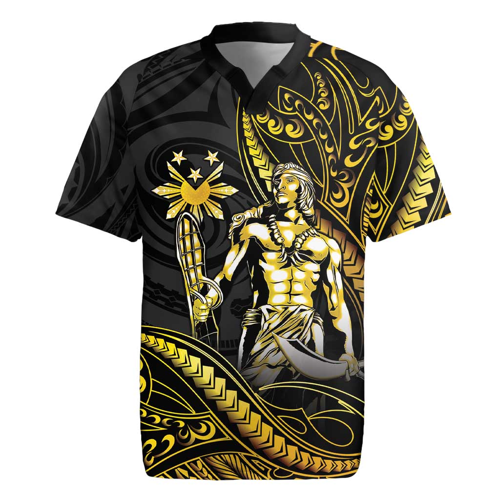 Filipinos Lapu Lapu Hero Rugby Jersey Gold Polynesian Tribal Tattoo