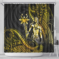 Filipinos Lapu Lapu Hero Shower Curtain Gold Polynesian Tribal Tattoo