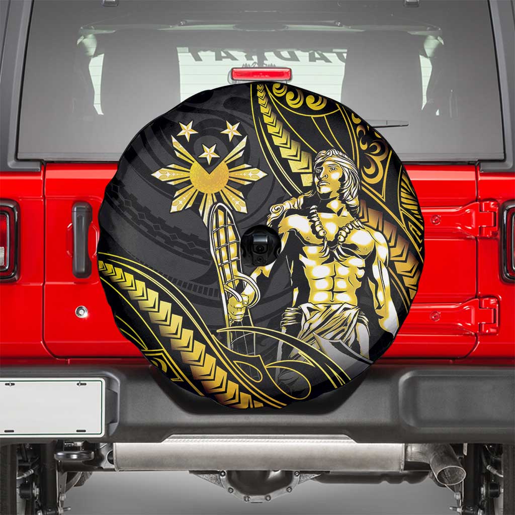Filipinos Lapu Lapu Hero Spare Tire Cover Gold Polynesian Tribal Tattoo LT05 - Polynesian Pride