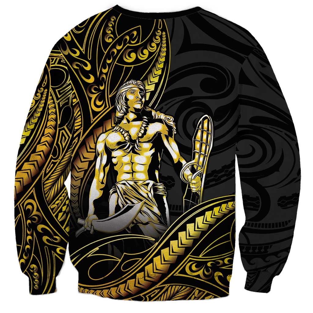 Filipinos Lapu Lapu Hero Sweatshirt Gold Polynesian Tribal Tattoo LT05 - Polynesian Pride