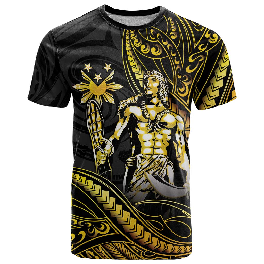 Filipinos Lapu Lapu Hero T Shirt Gold Polynesian Tribal Tattoo LT05 Gold - Polynesian Pride