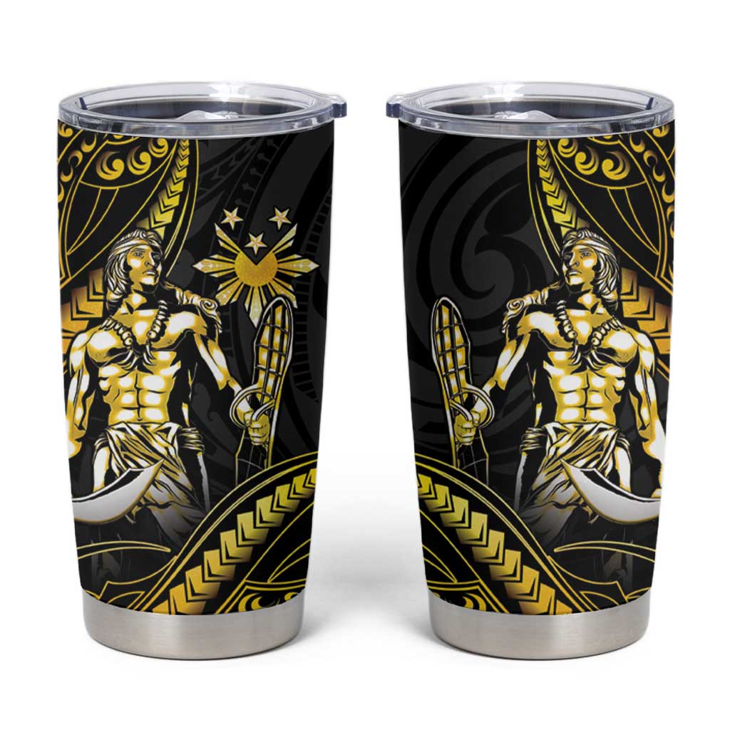 Filipinos Lapu Lapu Hero Tumbler Cup Gold Polynesian Tribal Tattoo LT05 Gold - Polynesian Pride