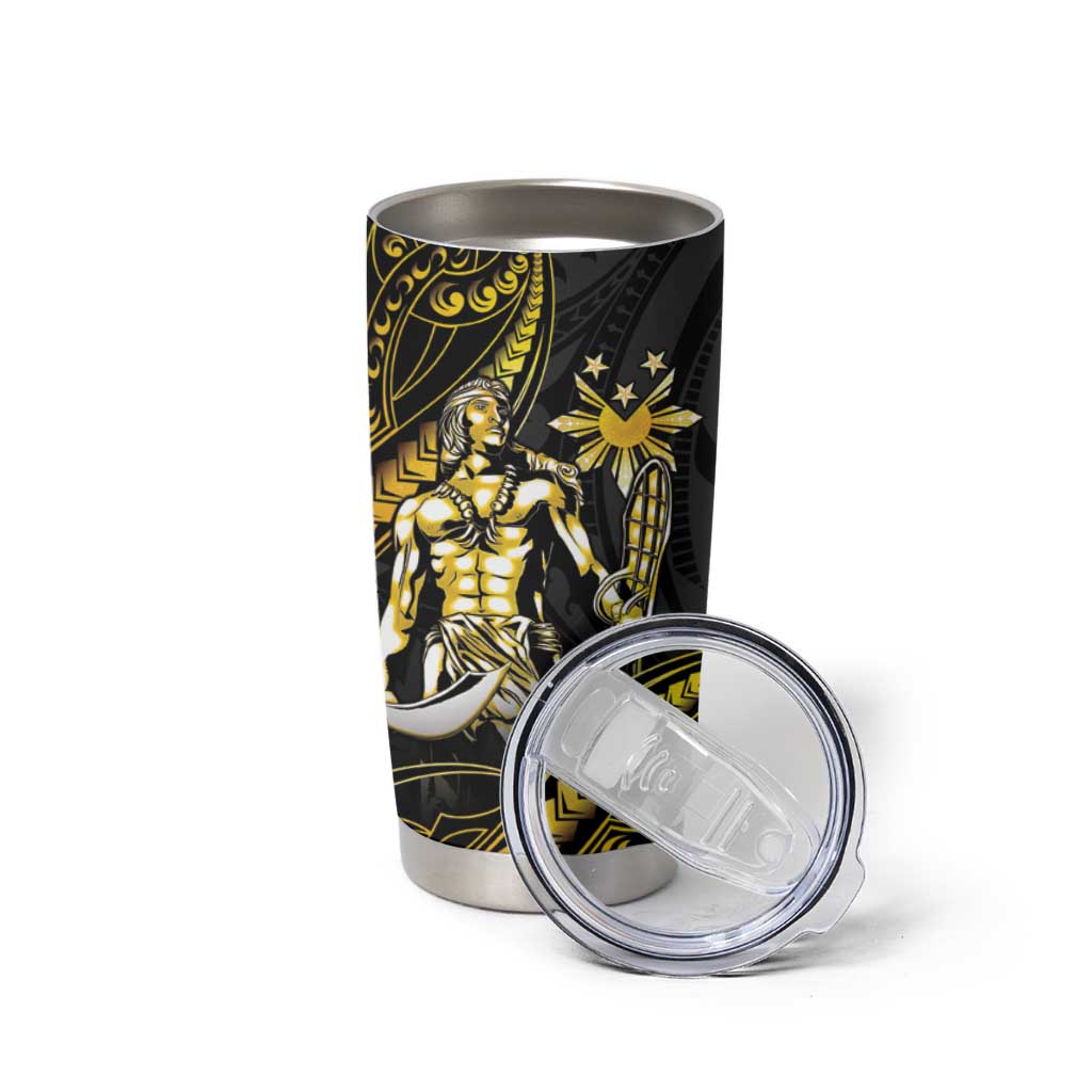 Filipinos Lapu Lapu Hero Tumbler Cup Gold Polynesian Tribal Tattoo LT05 - Polynesian Pride