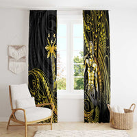Filipinos Lapu Lapu Hero Window Curtain Gold Polynesian Tribal Tattoo