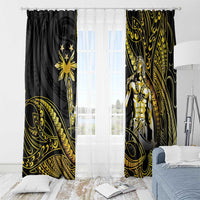 Filipinos Lapu Lapu Hero Window Curtain Gold Polynesian Tribal Tattoo