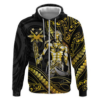 Filipinos Lapu Lapu Hero Zip Hoodie Gold Polynesian Tribal Tattoo LT05 Zip Hoodie Gold - Polynesian Pride