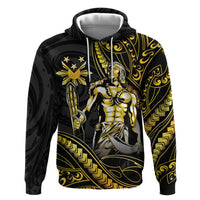 Filipinos Lapu Lapu Hero Zip Hoodie Gold Polynesian Tribal Tattoo LT05 Pullover Hoodie Gold - Polynesian Pride