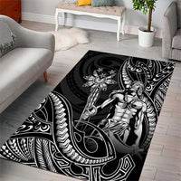 Filipinos Lapu Lapu Hero Area Rug Black Polynesian Tribal Tattoo