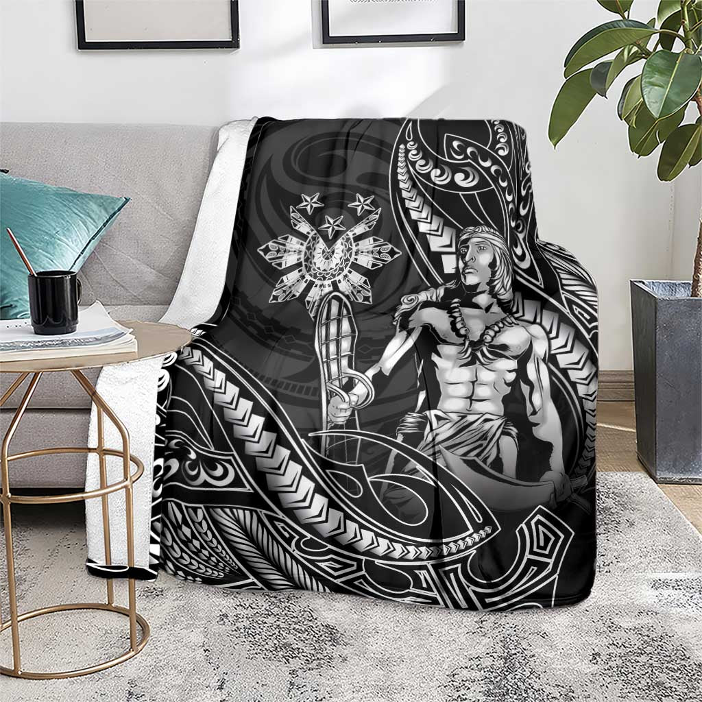 Filipinos Lapu Lapu Hero Blanket Black Polynesian Tribal Tattoo