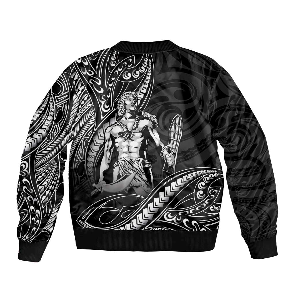 Filipinos Lapu Lapu Hero Bomber Jacket Black Polynesian Tribal Tattoo