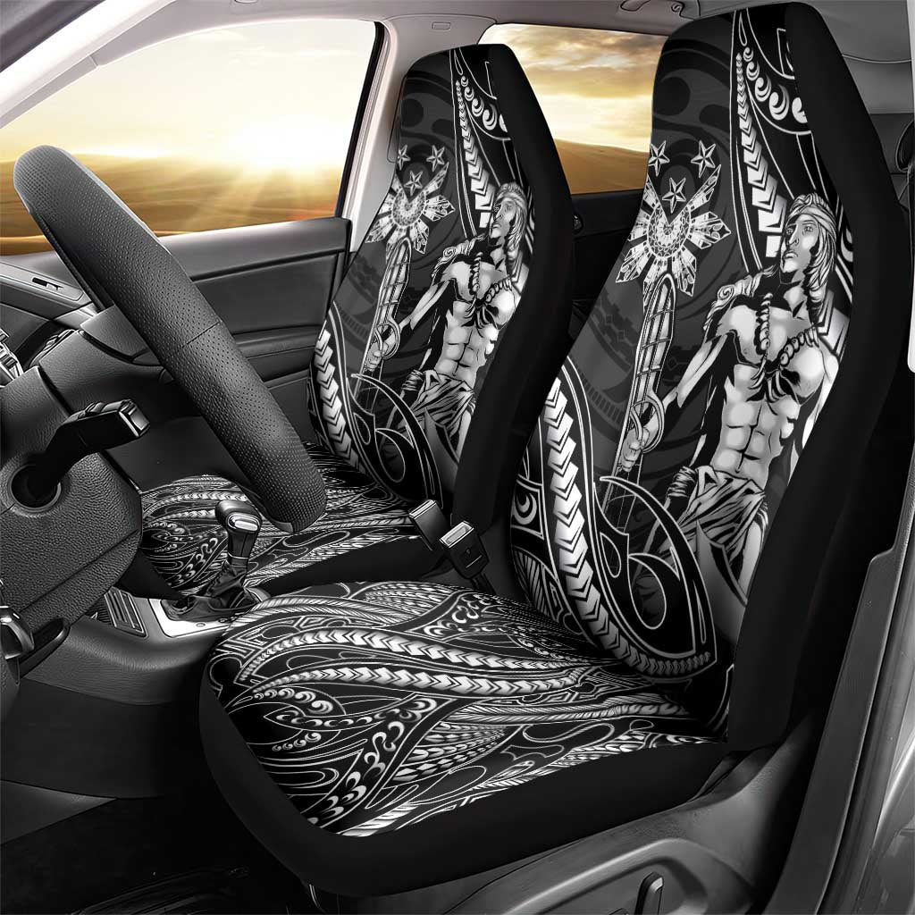 Filipinos Lapu Lapu Hero Car Seat Cover Black Polynesian Tribal Tattoo LT05 - Polynesian Pride