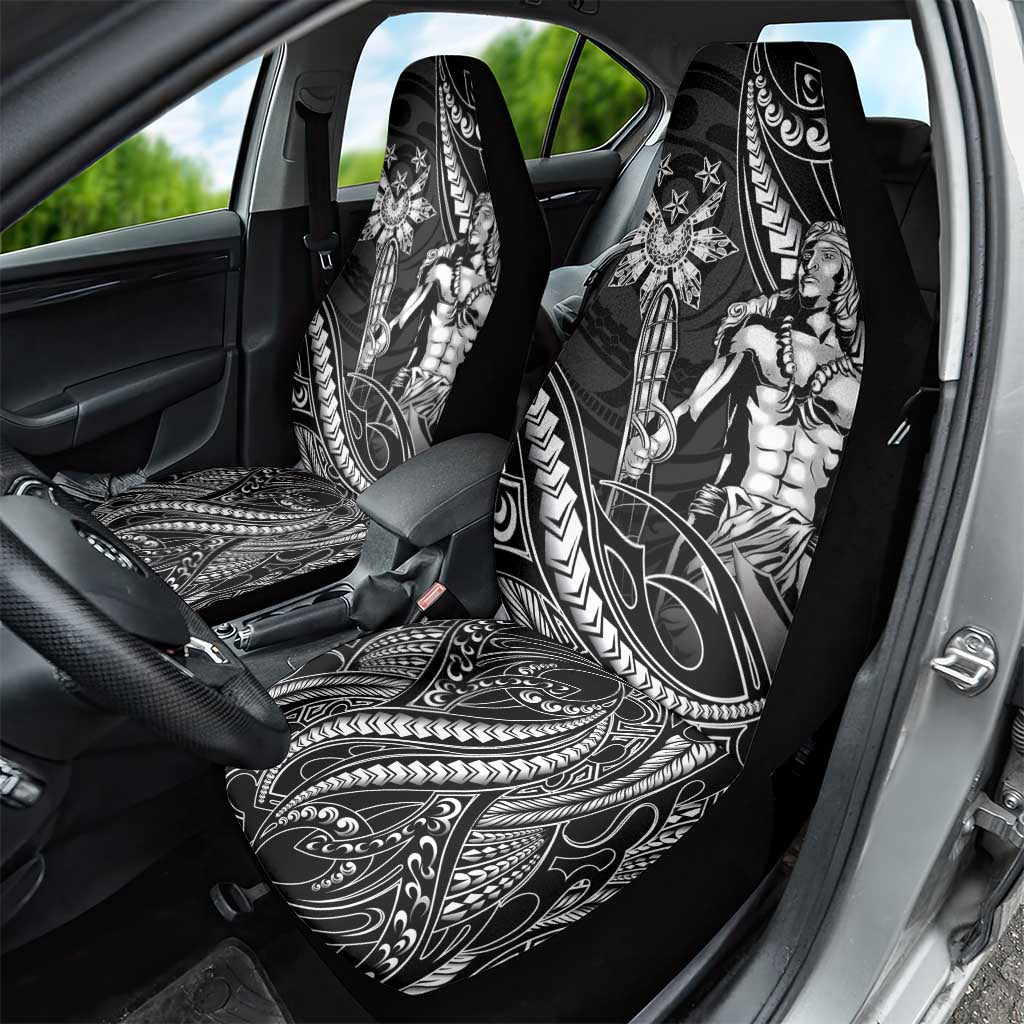 Filipinos Lapu Lapu Hero Car Seat Cover Black Polynesian Tribal Tattoo LT05 - Polynesian Pride