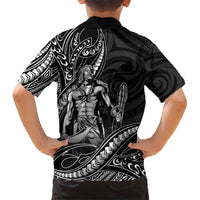 Filipinos Lapu Lapu Hero Family Matching Long Sleeve Bodycon Dress and Hawaiian Shirt Black Polynesian Tribal Tattoo LT05 - Polynesian Pride