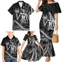 Filipinos Lapu Lapu Hero Family Matching Mermaid Dress and Hawaiian Shirt Black Polynesian Tribal Tattoo LT05 - Polynesian Pride