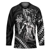 Filipinos Lapu Lapu Hero Hockey Jersey Black Polynesian Tribal Tattoo LT05 Unisex Black - Polynesian Pride