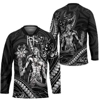 Filipinos Lapu Lapu Hero Hockey Jersey Black Polynesian Tribal Tattoo LT05 - Polynesian Pride