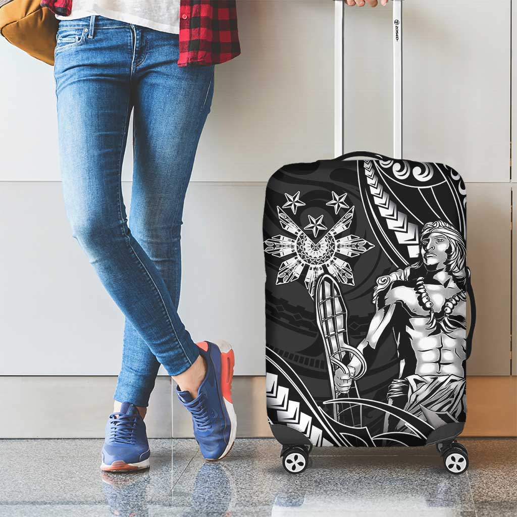 Filipinos Lapu Lapu Hero Luggage Cover Black Polynesian Tribal Tattoo LT05 - Polynesian Pride