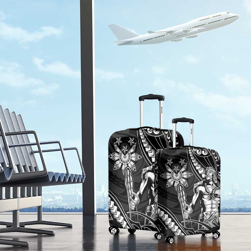 Filipinos Lapu Lapu Hero Luggage Cover Black Polynesian Tribal Tattoo LT05 - Polynesian Pride