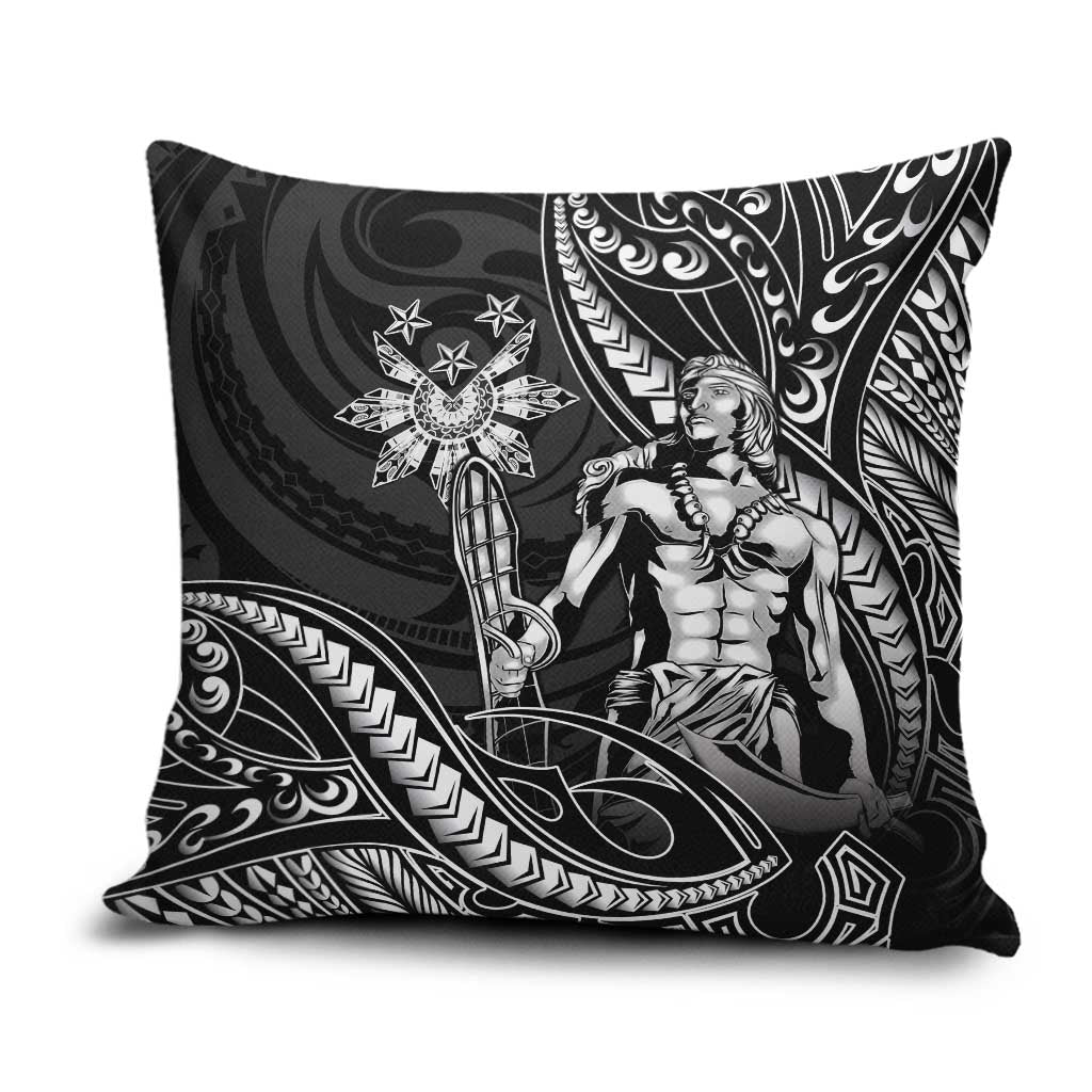 Filipinos Lapu Lapu Hero Pillow Cover Black Polynesian Tribal Tattoo
