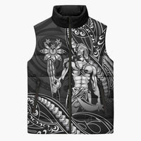Filipinos Lapu Lapu Hero Sleeveless Puffer Jacket Black Polynesian Tribal Tattoo LT05 Unisex Black - Polynesian Pride