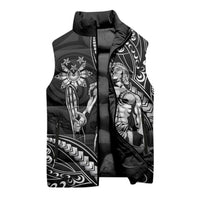 Filipinos Lapu Lapu Hero Sleeveless Puffer Jacket Black Polynesian Tribal Tattoo LT05 - Polynesian Pride