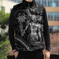 Filipinos Lapu Lapu Hero Sleeveless Puffer Jacket Black Polynesian Tribal Tattoo LT05 - Polynesian Pride