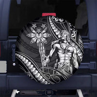 Filipinos Lapu Lapu Hero Spare Tire Cover Black Polynesian Tribal Tattoo LT05 No hole Black - Polynesian Pride