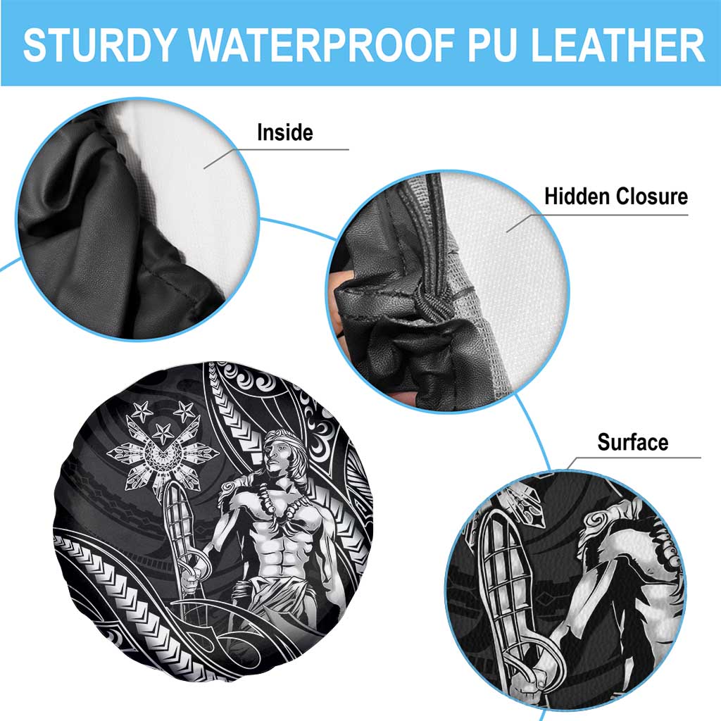 Filipinos Lapu Lapu Hero Spare Tire Cover Black Polynesian Tribal Tattoo LT05 - Polynesian Pride
