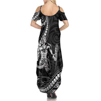 Filipinos Lapu Lapu Hero Summer Maxi Dress Black Polynesian Tribal Tattoo