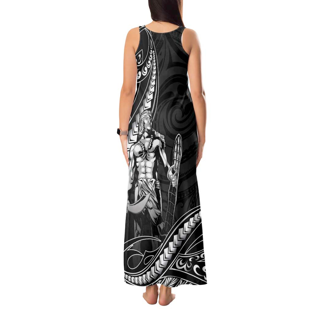 Filipinos Lapu Lapu Hero Tank Maxi Dress Black Polynesian Tribal Tattoo LT05 - Polynesian Pride