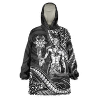 Filipinos Lapu Lapu Hero Wearable Blanket Hoodie Black Polynesian Tribal Tattoo LT05 One Size Black - Polynesian Pride