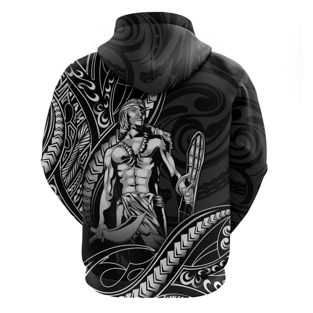 Filipinos Lapu Lapu Hero Zip Hoodie Black Polynesian Tribal Tattoo