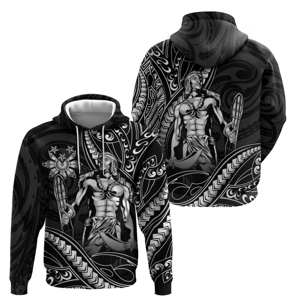 Filipinos Lapu Lapu Hero Zip Hoodie Black Polynesian Tribal Tattoo